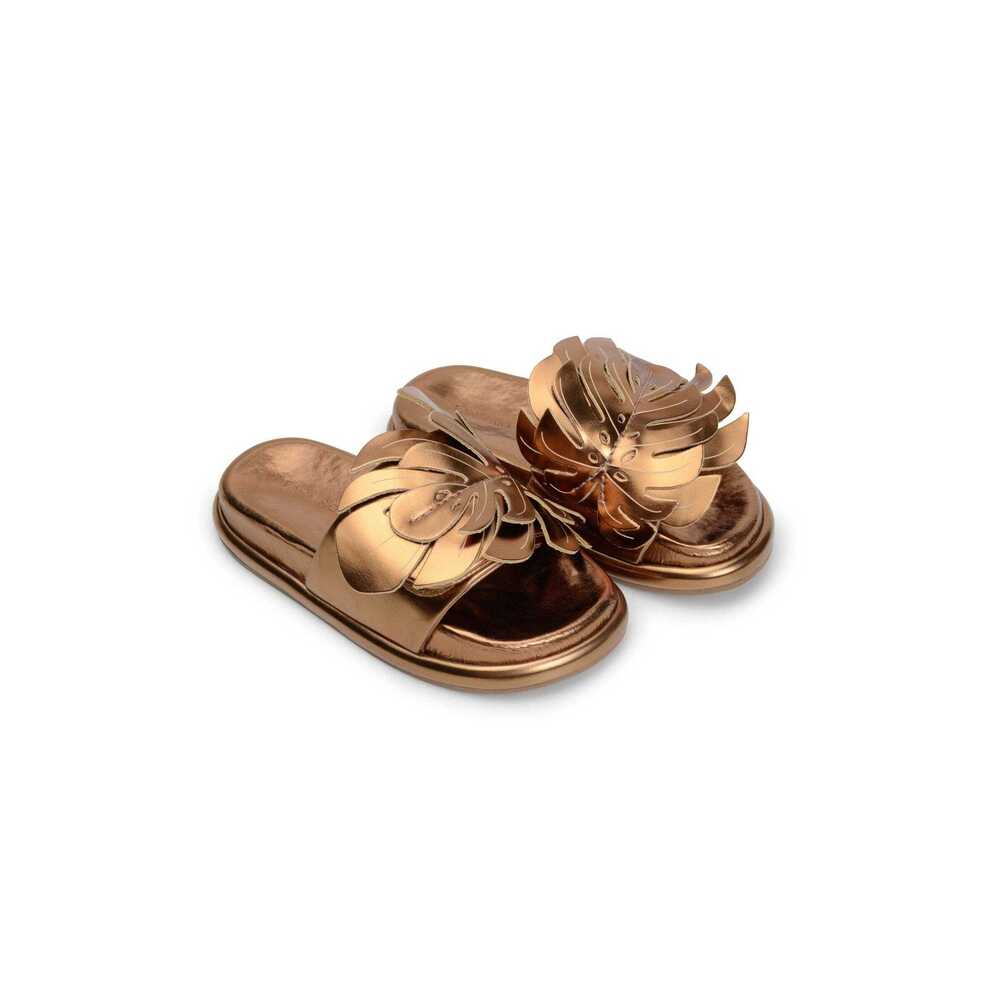 Bronze Monstera Anatomic Slide Sandal